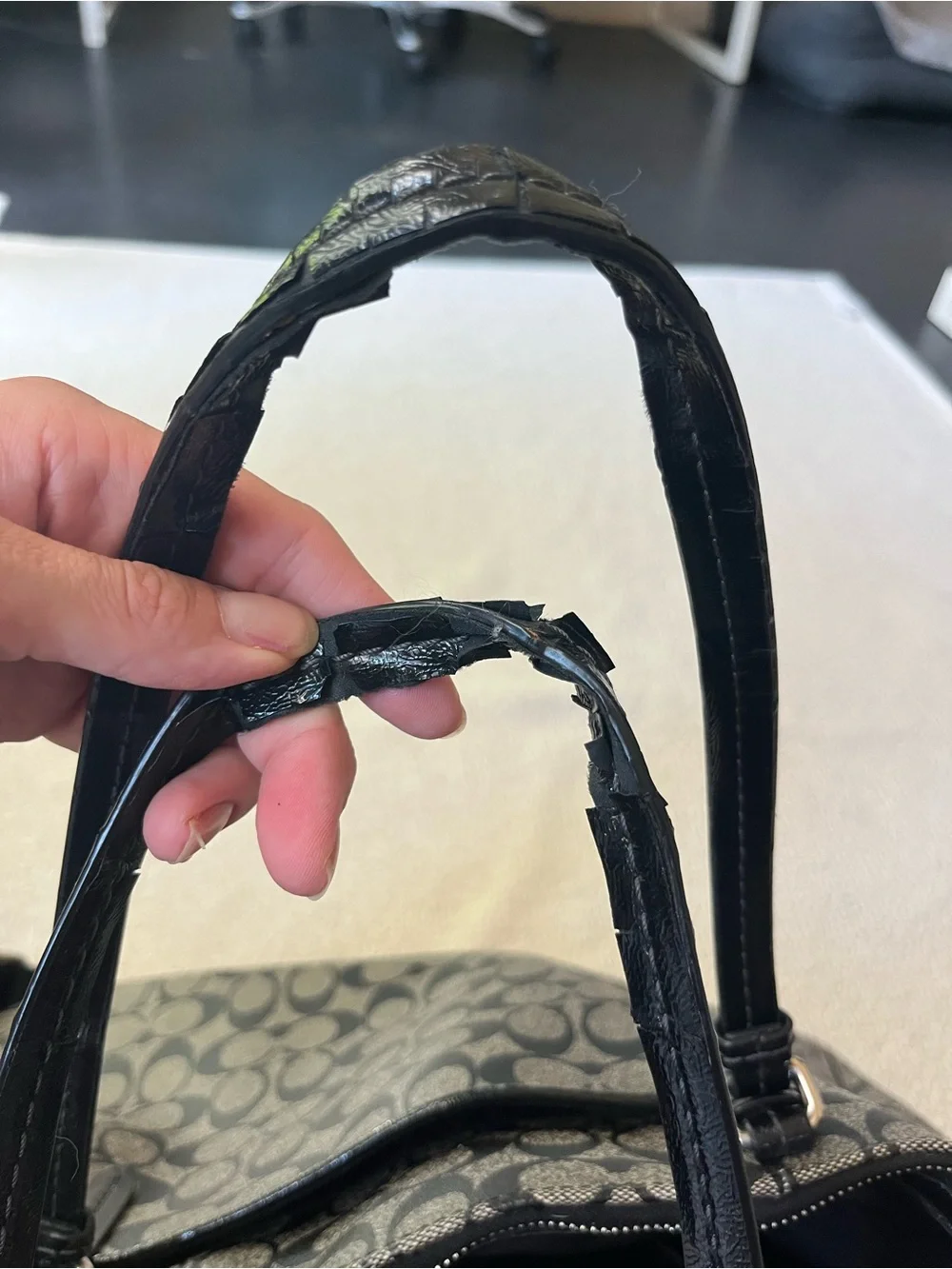 Coach Peyton Signature Multifunctional Tote Grey/Black